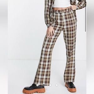 Brown plaid asos pants NWT US size 6